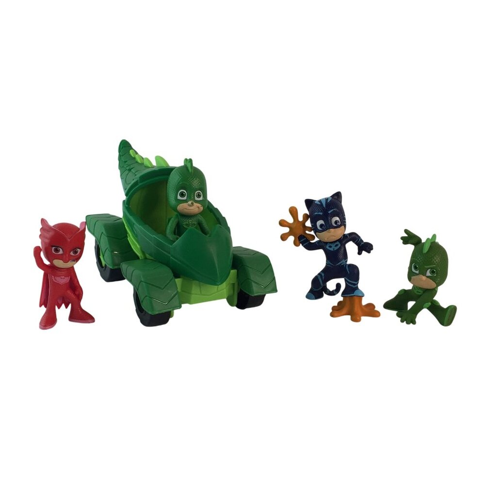 Disney Jr PJ Masks Green Gekko Mobile Vehicle‎ & Figures Owlette Catboy